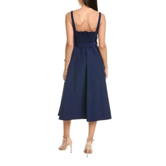 Julia Jordan Women's Navy Blue Belted Button Midi Dress Front Size 8 Party Chic - Picture 4 of 11